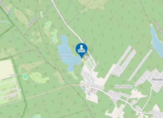 Map of Kąpielisko na Jeziorze Kamińskim w Kamińsku