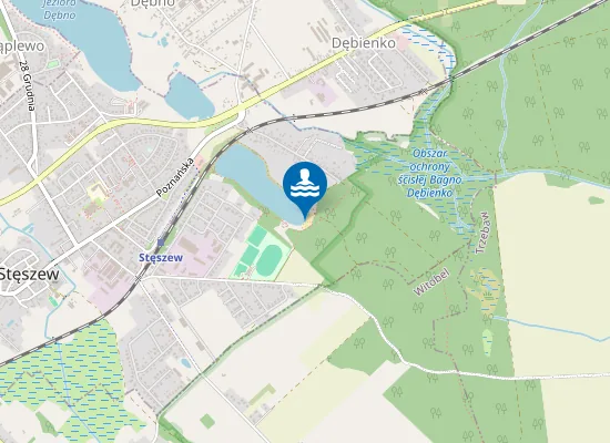 Map of Kąpielisko nad Jeziorem Lipno w miejscowości Stęszew