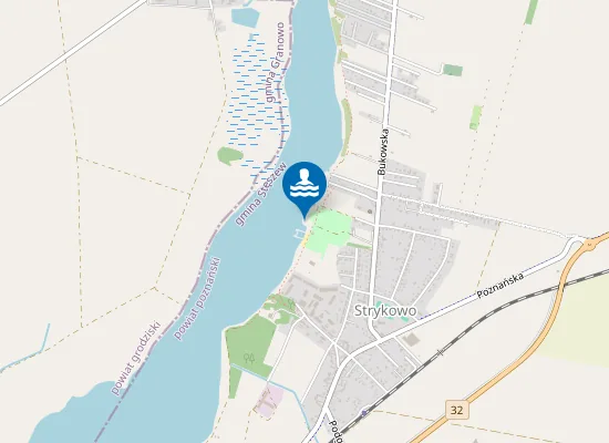 Map of Kąpielisko nad Jeziorem Strykowskim w miejscowości Strykowo
