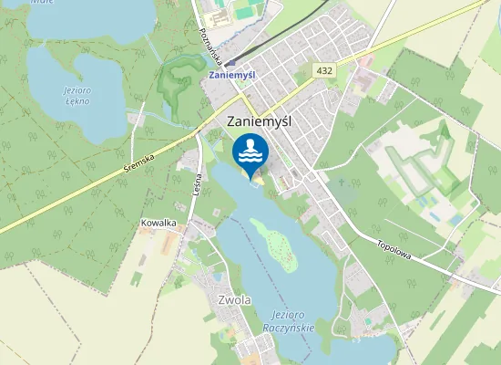 Map of Kąpielisko na Jeziorze Raczyńskim