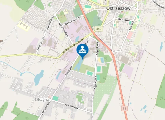 Map of KĄPIELISKO OSIR PRZY UL. KĄPIELOWEJ W OSTRZESZOWIE