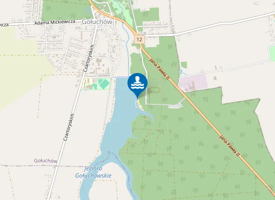 Map of KĄPIELISKO NA SZTUCZNYM ZBIORNIKU RZEKI CIEMNEJ W GOŁUCHOWIE