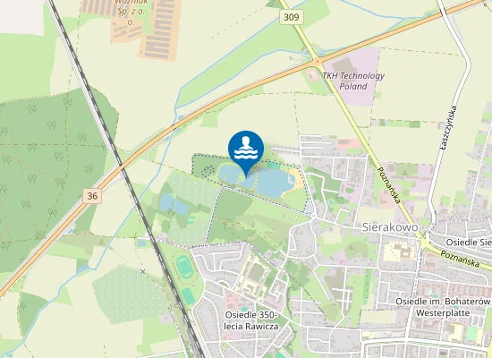 Map of Kąpielisko nad sztucznym zbiornikiem wodnym w miejscowości Sierakowo