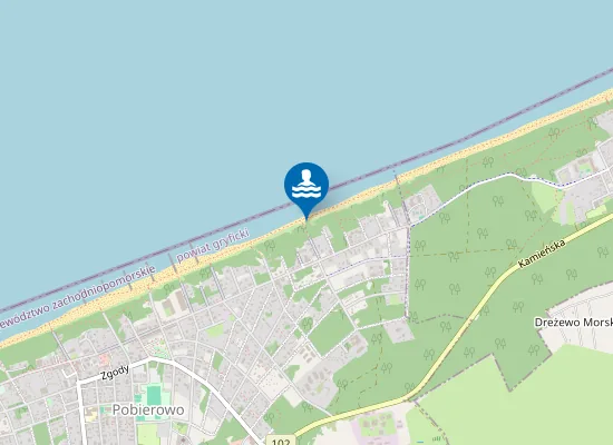 Map of Kąpielisko Pobierowo plaża wschodnia