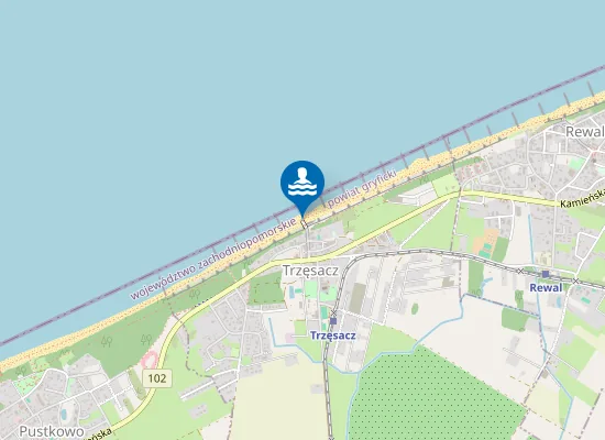 Map of Kąpielisko Trzęsacz plaża wschodnia
