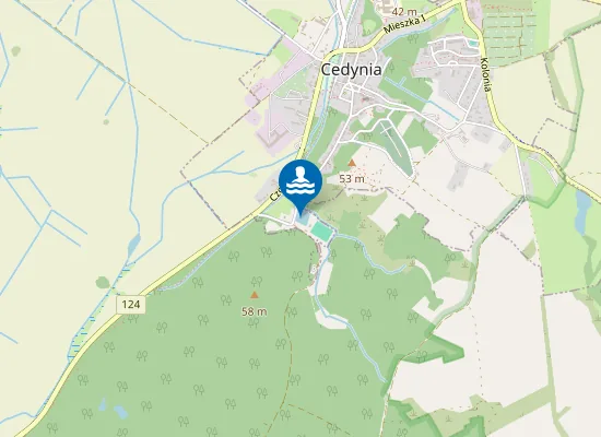 Map of KĄPIELISKO MIEJSKIE W CEDYNI