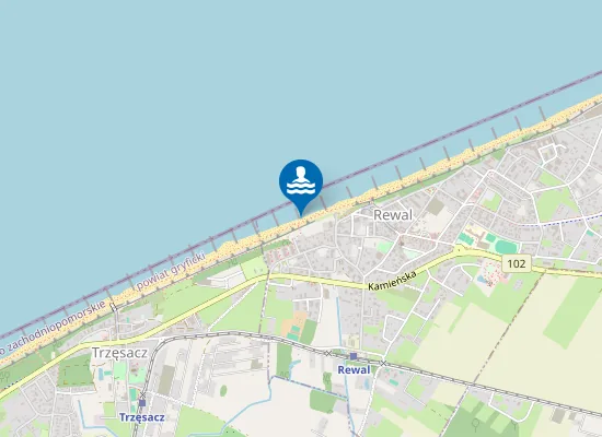 Map of KĄPIELISKO REWAL PLAŻA ZACHODNIA