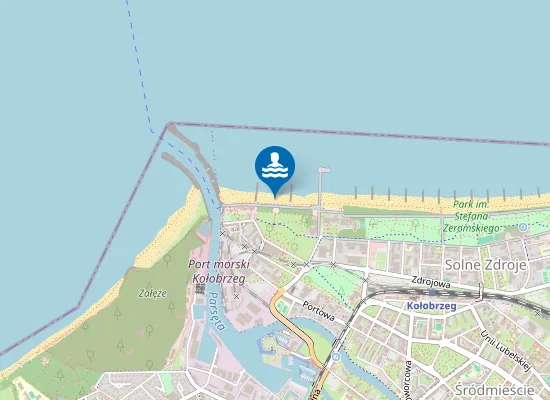 Map of KĄPIELISKO MORSKIE KOŁOBRZEG WSCHÓD POMNIK ZAŚLUBIN