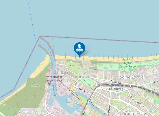 Map of KĄPIELISKO MORSKIE KOŁOBRZEG WSCHÓD MOLO