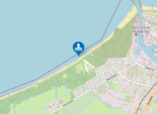 Map of KĄPIELISKO MORSKIE KOŁOBRZEG ZACHÓD PLAŻA TRM