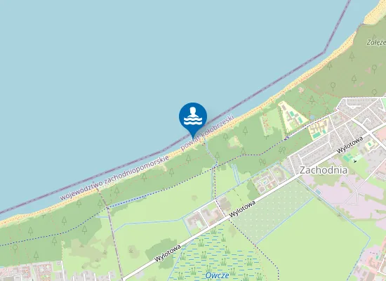Map of KĄPIELISKO MORSKIE KOŁOBRZEG ZACHÓD RADZIKOWO