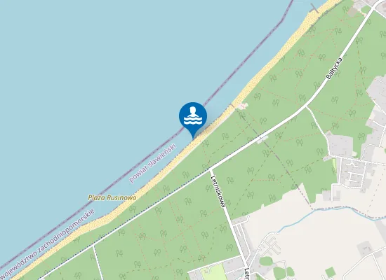 Map of Jarosławiec Zachód Plaża Rusinowo