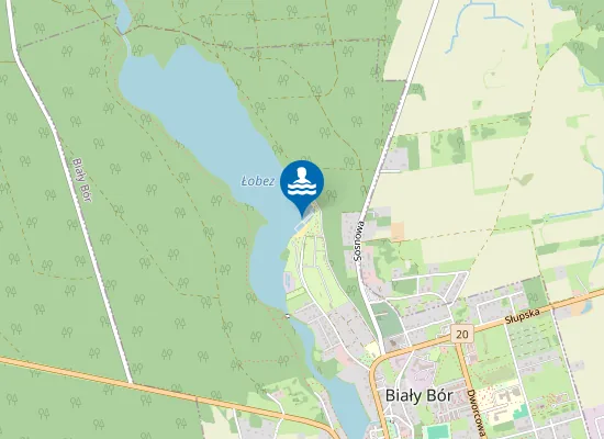 Map of KĄPIELISKO SRÓDLĄDOWE W BIAŁYM BORZE NAD JEZIOREM ŁOBEZ