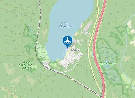 Map of KĄPIELISKO STRZEŻONE NA OŚRODKU WYPOCZYNKOWYM GŁĘBOKIE NAD JEZIOREM GŁĘBOKIE