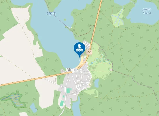 Map of KĄPIELISKO W MIEJSCOWOŚCI DŁUGIE NAD JEZIOREM LIPIE