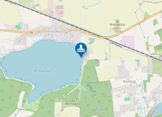 Map of KĄPIELISKO MIEJSKIE NAD JEZIOREM WILKOWSKIM