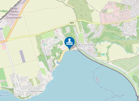 Map of KĄPIELISKO JEZIORA NYSKIEGO NA TERENIE OŚRODKA REKREACJI W SKOROCHOWIE