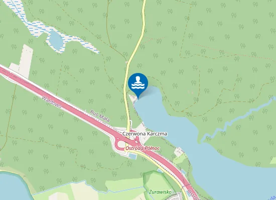 Map of KĄPIELISKO NA WODACH JEZIORA PAUZEŃSKIEGO W MIEJSCOWOŚCI CZERWONA KARCZMA 5