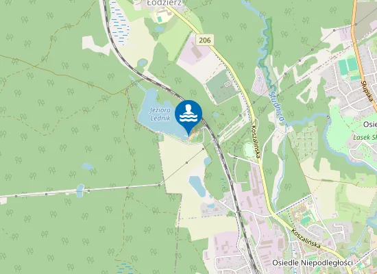 Map of KĄPIELISKO MIASTKO NAD JEZIOREM LEDNIK