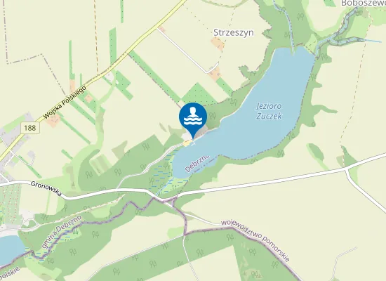 Map of KĄPIELISKO NA JEZIORZE ŻUCZEK W DEBRZNIE