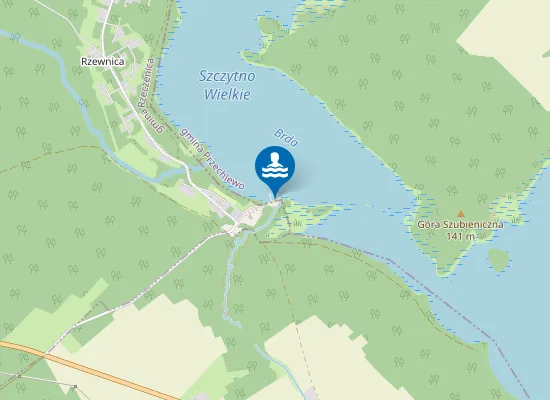 Map of KĄPIELISKO NAD J. SZCZYTNO PRZY OŚRODKU REKREACYJNO WYPOCZYNKOWYM RZEWNICA
