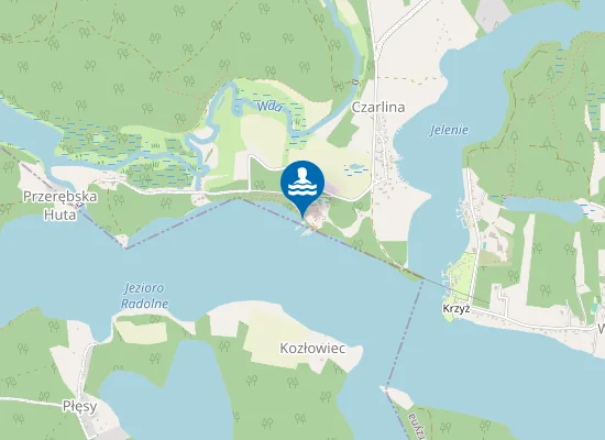 Map of KĄPIELISKO W MIEJSCOWOŚCI CZARLINA NAD JEZ. RADOLNE PRZY OW GDAŃSKIEJ STOCZNI REMONTOWA IM. J.PIŁSUDSKIEGO S.A.