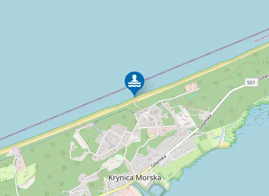 Map of KĄPIELISKO MORSKIE KRYNICA MORSKA - KORCZAKA