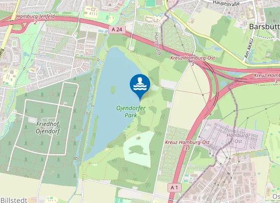 Map of OEJENDORFER SEE BADEPLATZ NORD