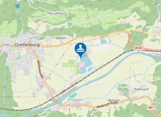 Map of GREIFENBURGER BADESEE, NORDWEST