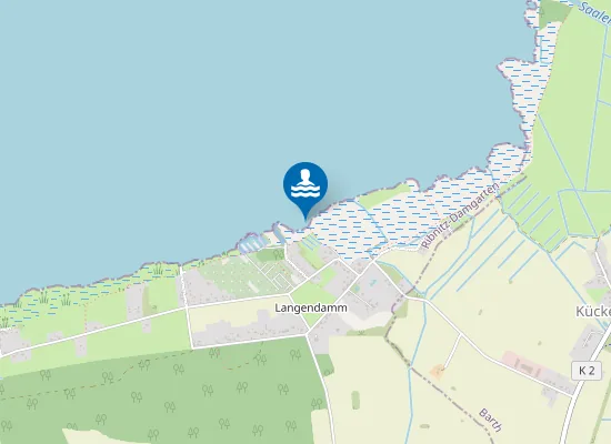 Map of OSTSEE SAALER BODDEN LANGENDAMM