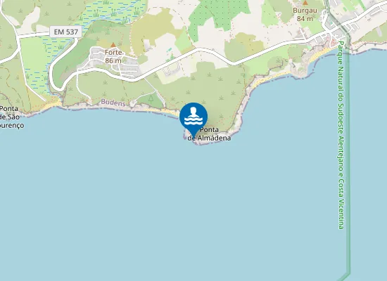 Map of Almádena-Cabanas Velhas