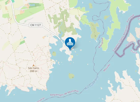 Map of PRAIA FLUVIAL DE MONSARAZ