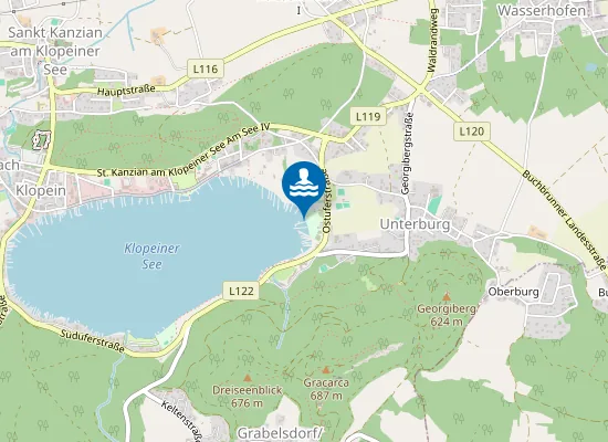 Map of KLOPEINER SEE, UNTERBURG
