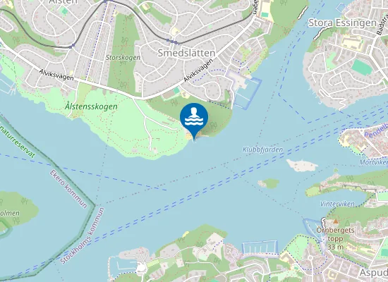 Map of Solviksbadet, strandbad, Mälaren