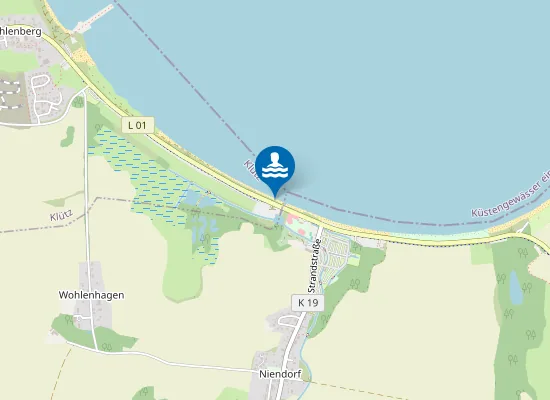 Map of OSTSEE WOHLENBERGER WIEK AN DER MOEWE