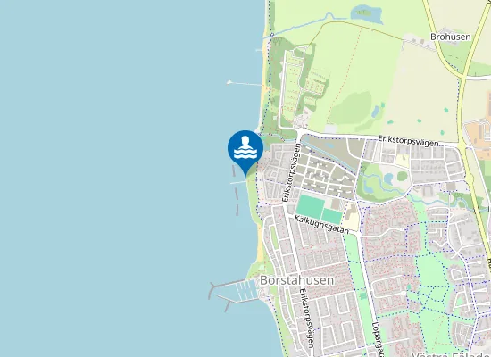 Map of Borstahusen, Strandbyn