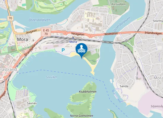 Map of Tingsnäsbadet, Saxviken Siljan