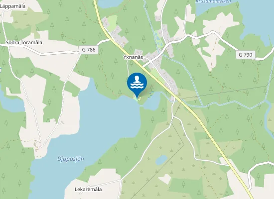 Map of Djupasjön, Yxnanäs
