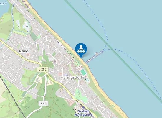 Map of OSTSEE HERINGSDORF SEEBRUECKE