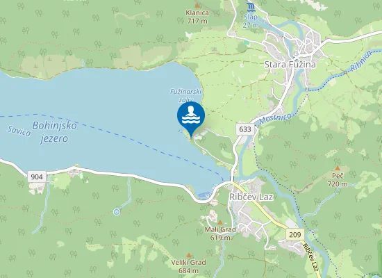 Map of Kopalno Območje Fužinski Zaliv