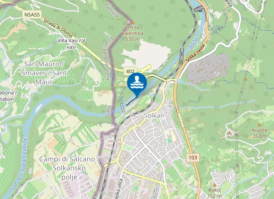 Map of Kopalno Območje Soča Pri Solkanu