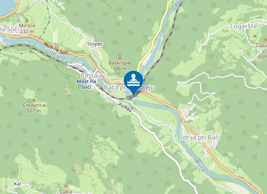 Map of Kopalno Območje Idrijca V Bači Pri Modreju