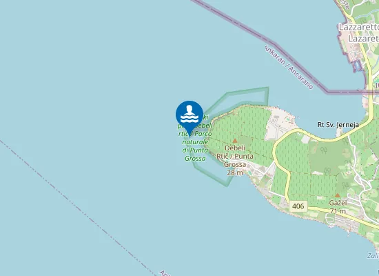 Map of Kopalno Območje Debeli Rtič