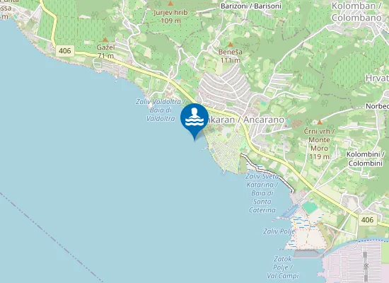 Map of Kopališče Adria Ankaran