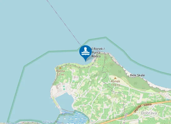 Map of Kopalno Območje Simonov Zaliv–Strunjan