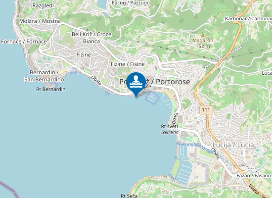 Map of Kopališče Hoteli Morje