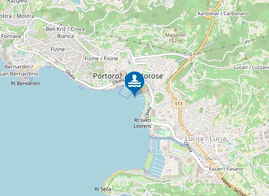 Map of Osrednja Plaža Portorož