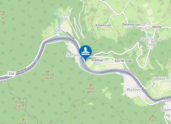 Map of Kopalno Območje Kolpa, Prelesje–Kot