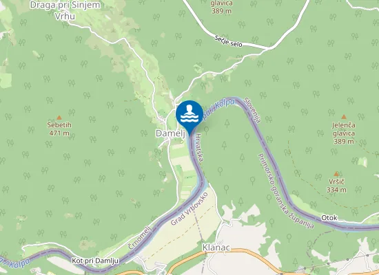 Map of Kopalno Območje Kolpa, Damelj