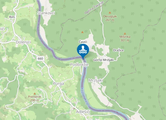 Map of Kopalno Območje Kolpa, Pobrežje–Fučkovci